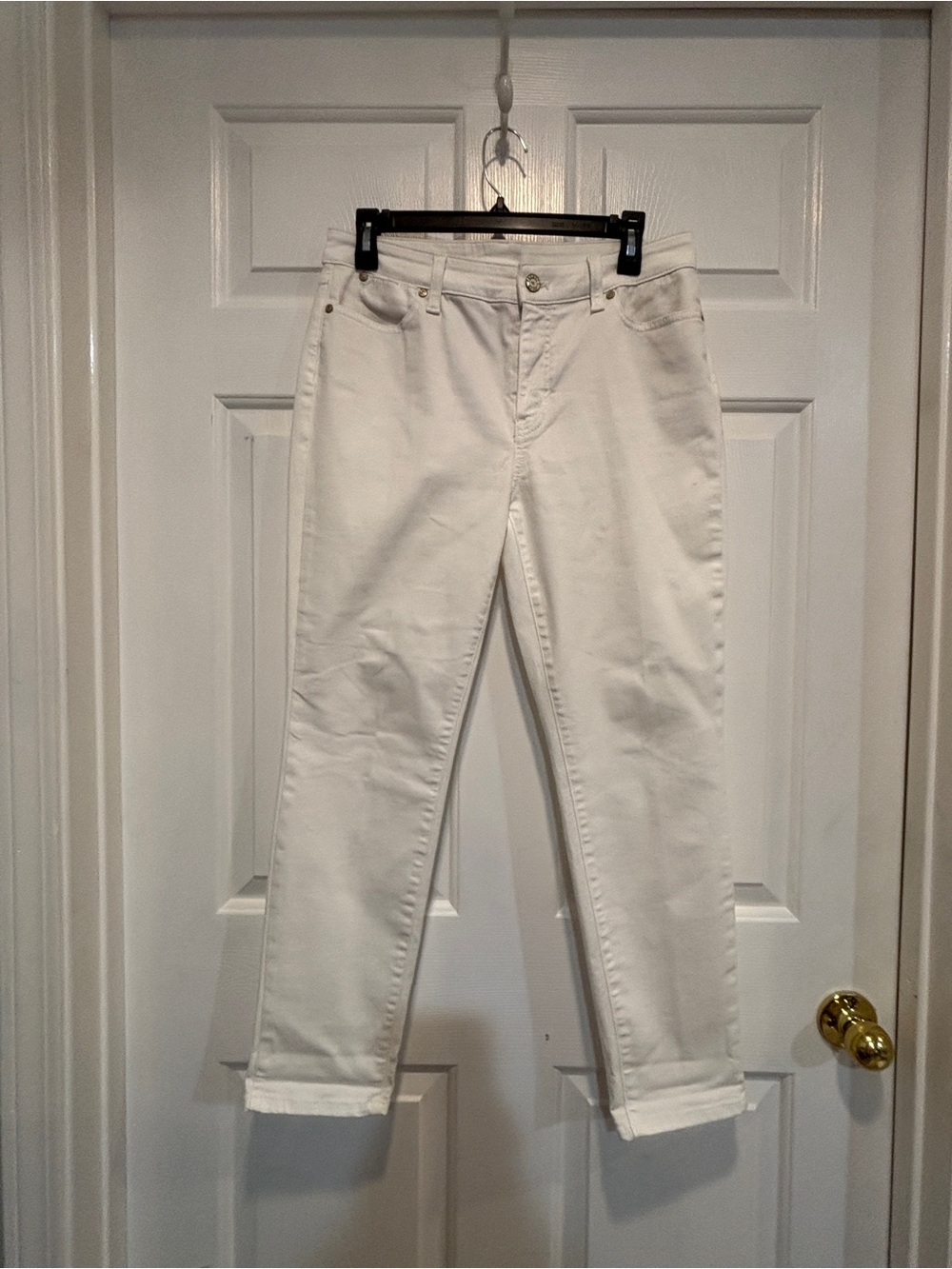 Talbots White Cropped Ankle Jeans - Slim Straight